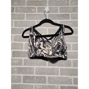 Victoria Secret Sport Minimum Support Padding‎ Bra Marble Print Yoga Gym Large